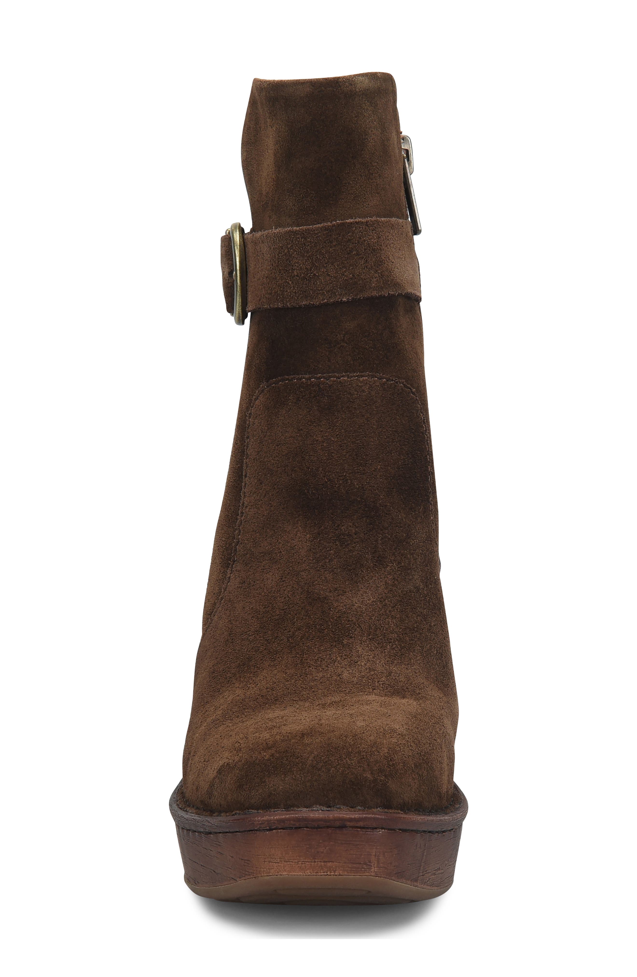 Hailey Leather Bootie, Alternate, color, CHOCOLATE SUEDE