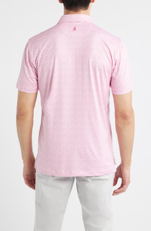 Johnnie-o Popping Tops Beverage Opener Print Featherweight Performance Polo In Pink