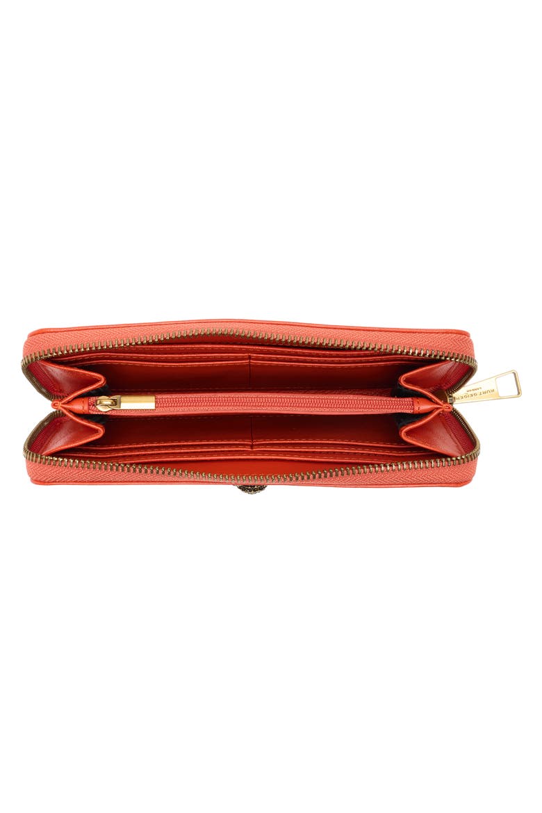 Chelsea Zip Around Leather Wallet, Alternate, color, ORANGE