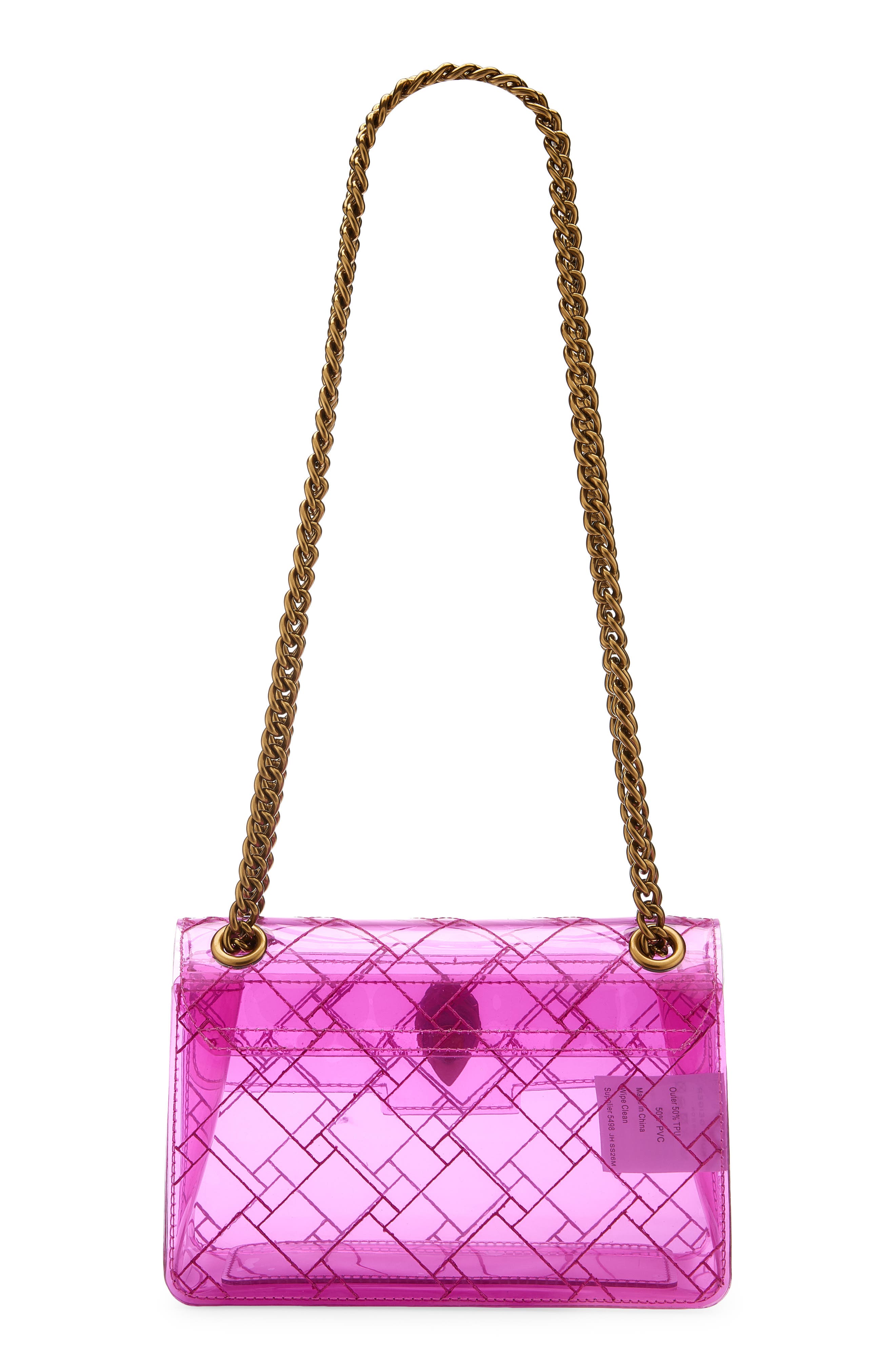 Mini Kensington Vinyl Convertible Clear Crossbody Bag, Alternate, color, BRIGHT PINK