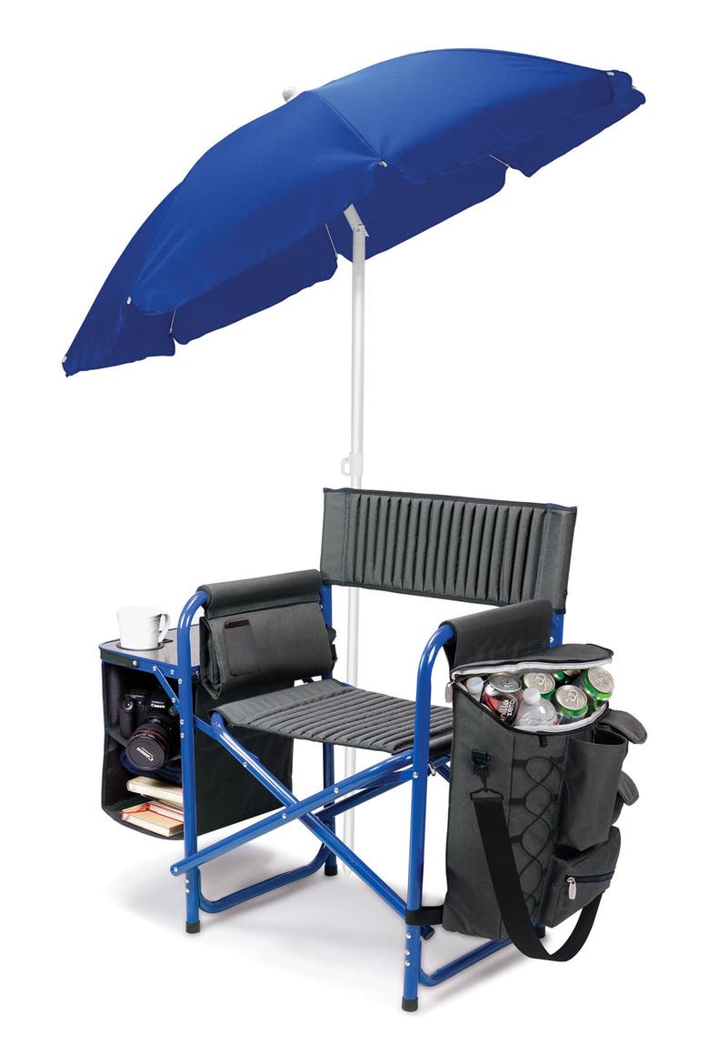 Picnic Time Fusion Backpack Chair with Cooler, Alternate, color, BLUE