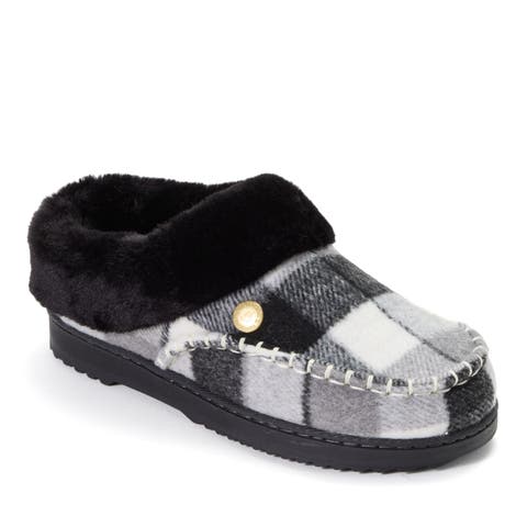 Nyla Plaid Moccasin Toe Clog Slippers