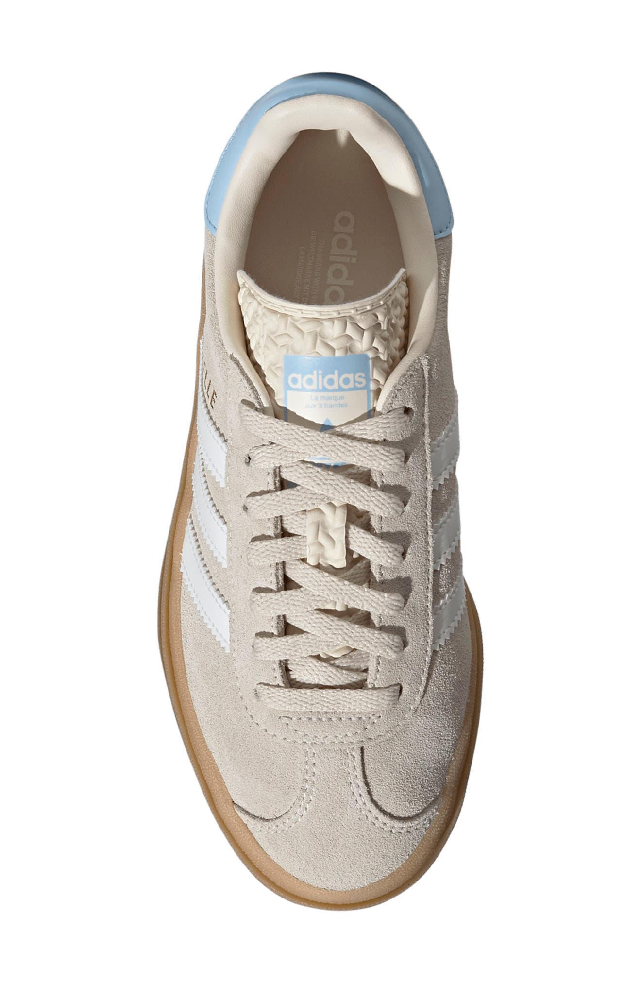 adidas Kids' Gazelle Bold Sneaker, Alternate, color, White/ Cloud White/ Clear Sky