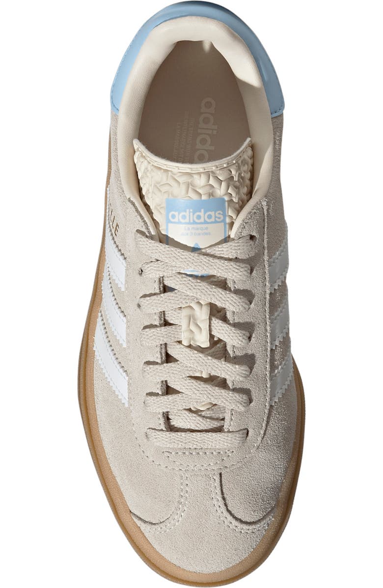 adidas Kids' Gazelle Bold Sneaker, Alternate, color, White/ Cloud White/ Clear Sky