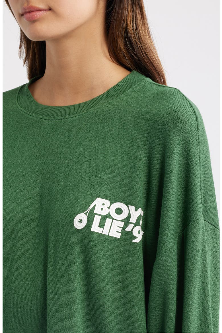 Kara Crewneck Crop Sweatshirt, Alternate, color, MINT