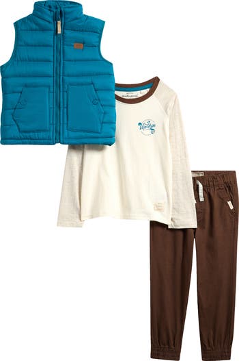 Kids' 3-Piece Quilted Vest Set