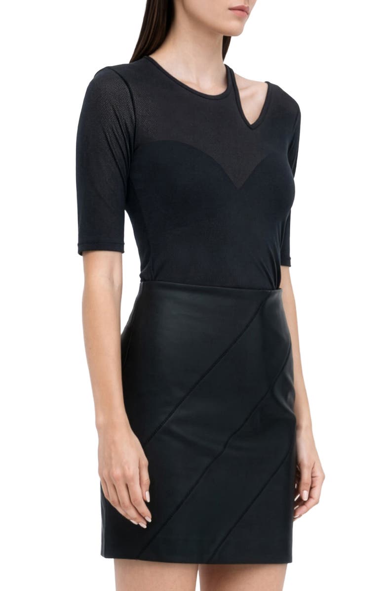 Marcella Taia Asymmetric Cutout Top, Alternate, color,