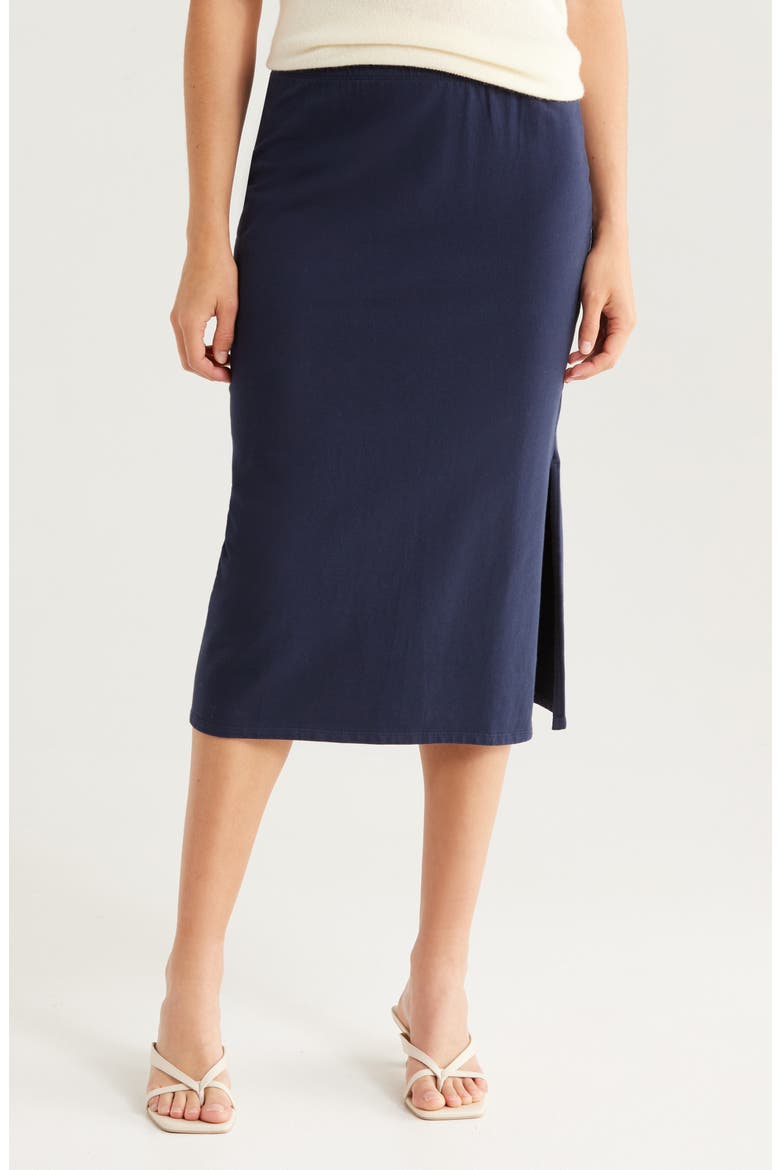 Knit Pencil Skirt, Main, color, NAVY BLAZER