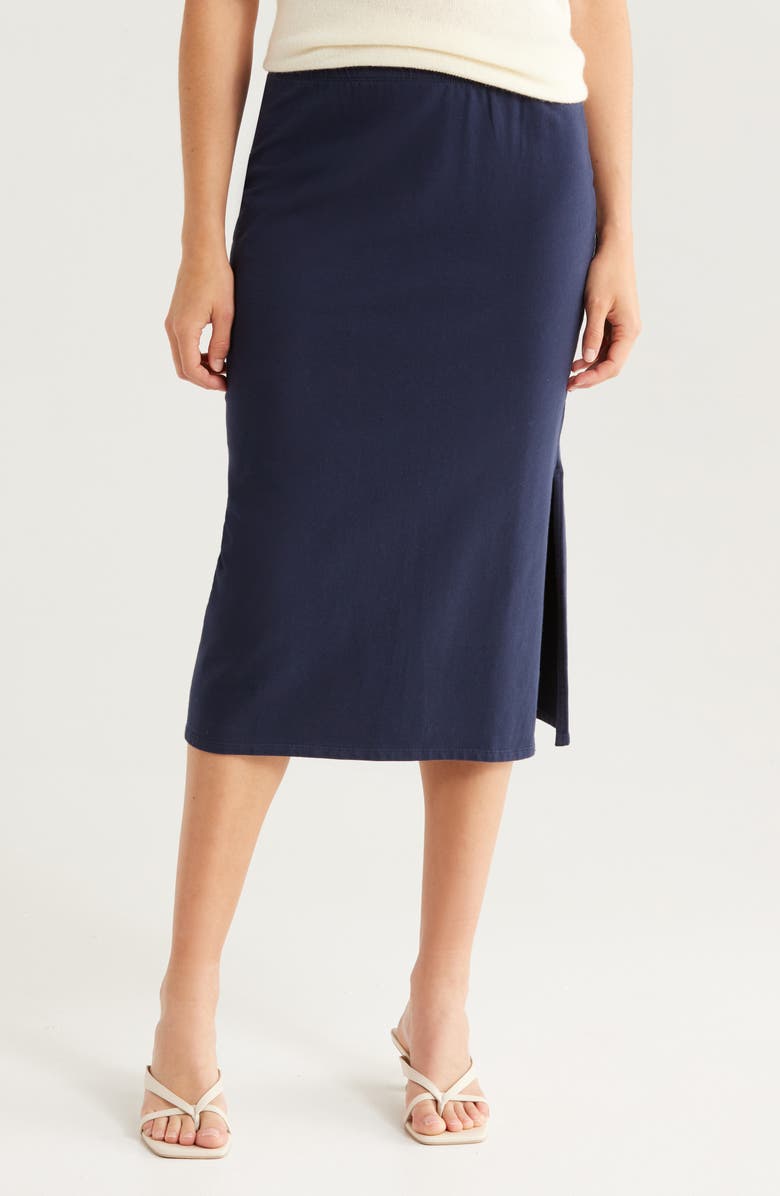 Caslon<sup>®</sup> Knit Pencil Skirt, Main, color, Navy Blazer