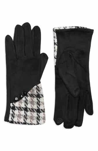 Nanette Lepore Houndstooth Button Gloves