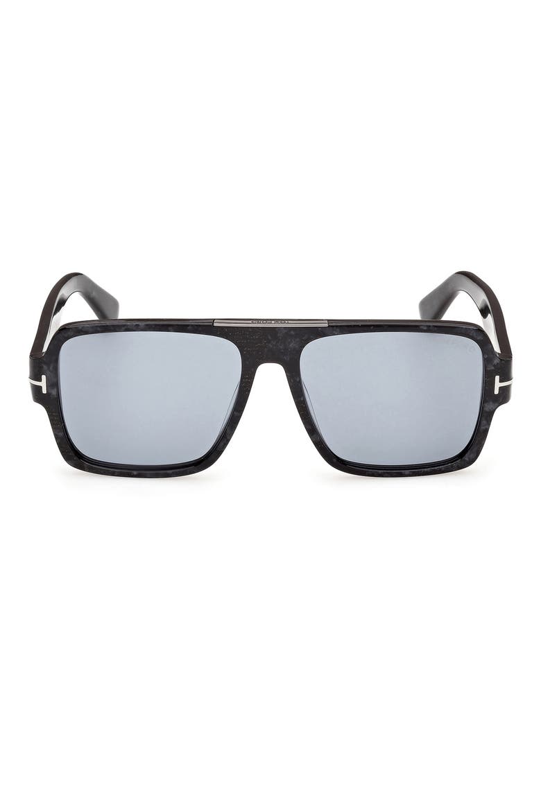 Sean 57mm Navigator Sunglasses, Main, color, SHINY BLACK PEARL GLITTER HAV