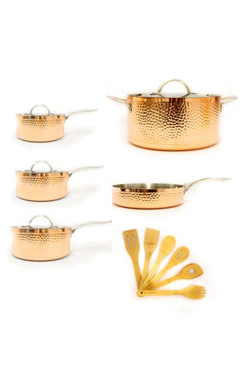Berghoff International Copper Tri-ply 15-piece Cookware Set In Gold