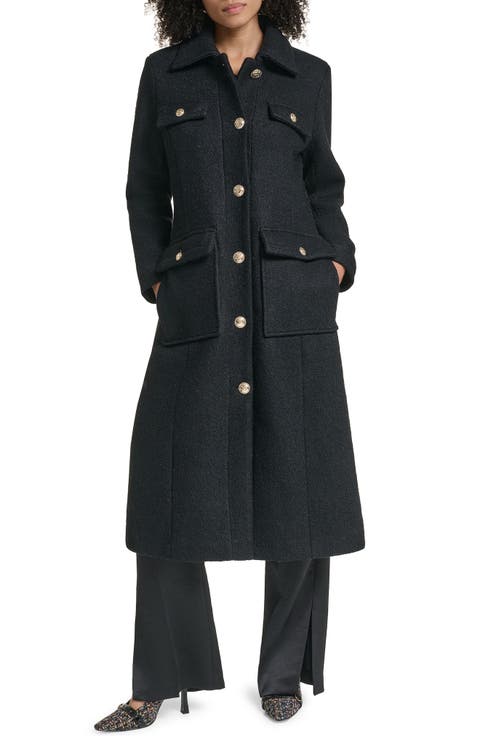 Boiled Wool Blend Coat