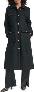 KARL LAGERFELD Boiled Wool Blend Coat