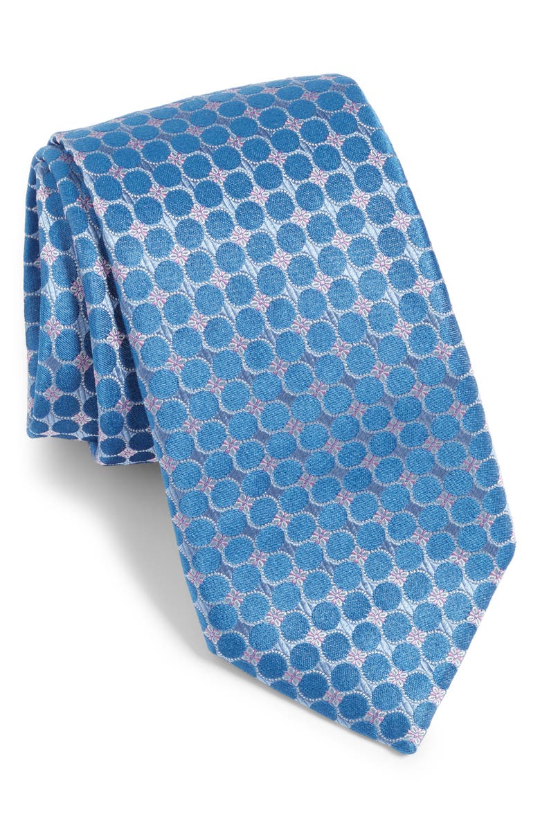 BOSS Geometric Silk Tie, Main, color, 