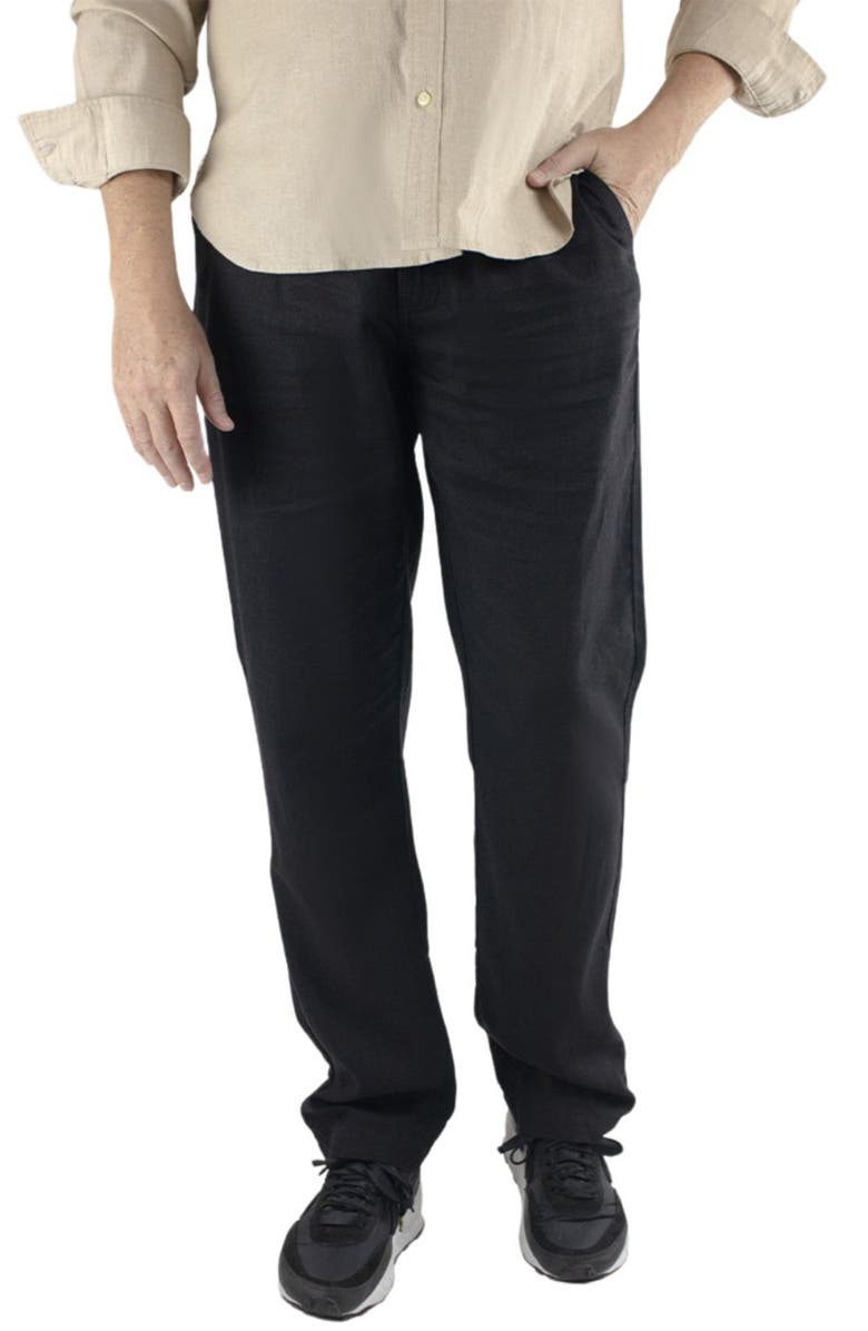 JACHS Straight Fit Linen Blend Pants, Main, color,