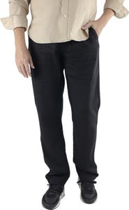 JACHS Straight Fit Linen Blend Pants
