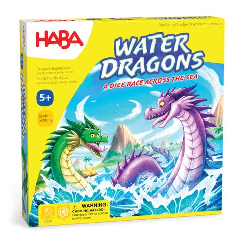 Water Dragons Kids Board Game and Fast-Paced Dice Game with Wooden Components for Ages 5 and up, Made in Germany