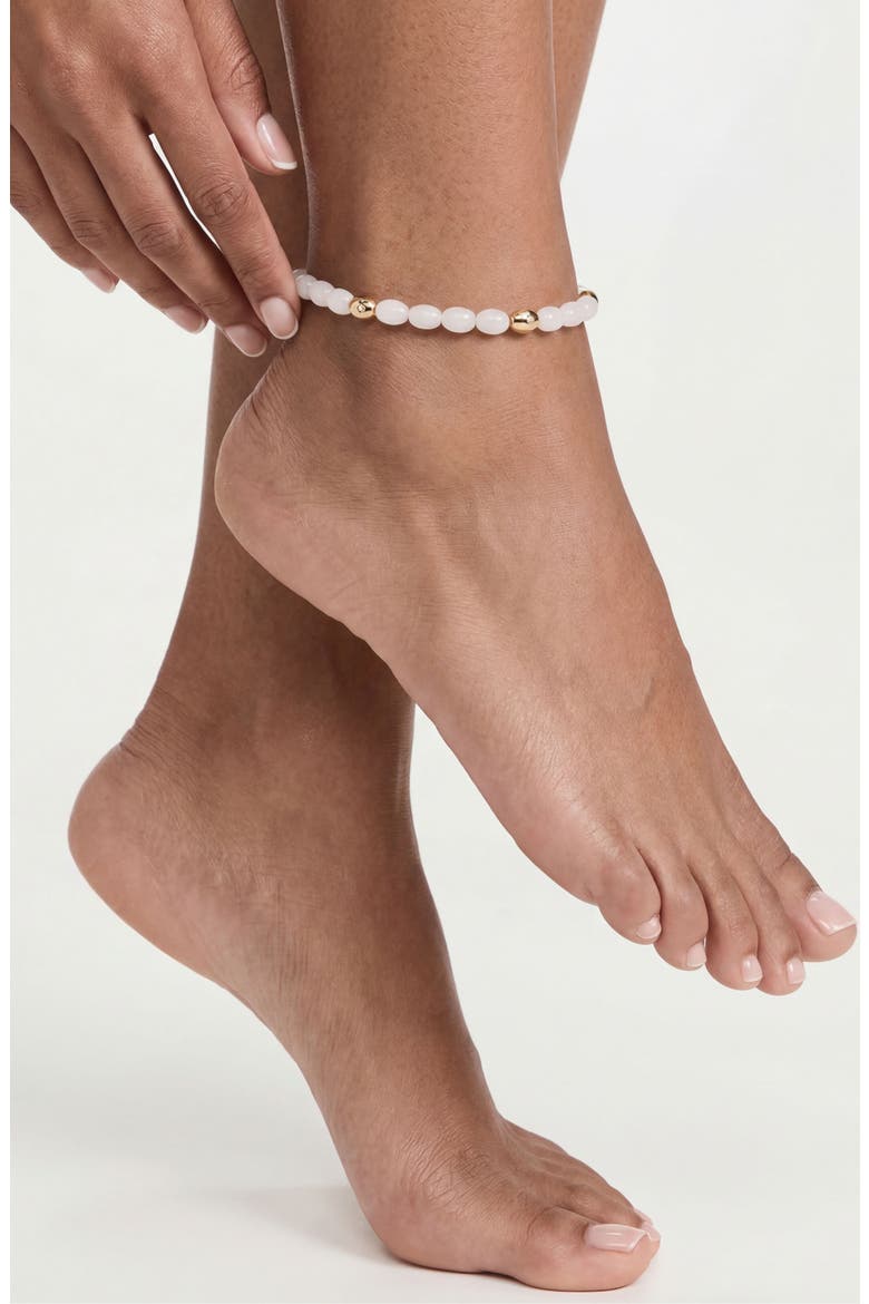 Freshwater Pearl Pebble Anklet, Alternate, color, BONE
