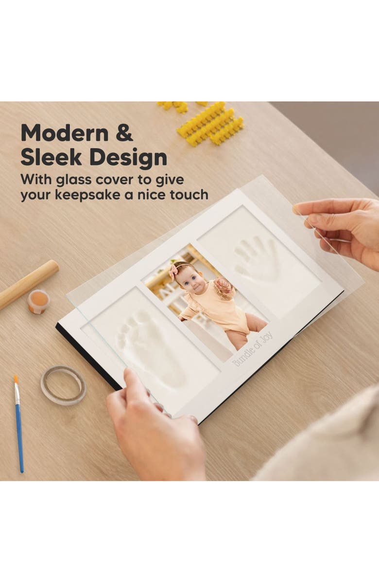 KeaBabies Baby Handprint & Footprint Keepsake Duo Frame, Alternate, color, Onyx Black