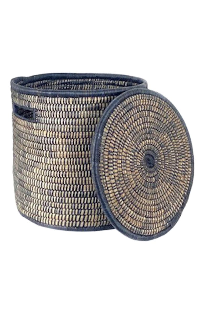 Mbare Brown Malawi Basket, Alternate, color, Black