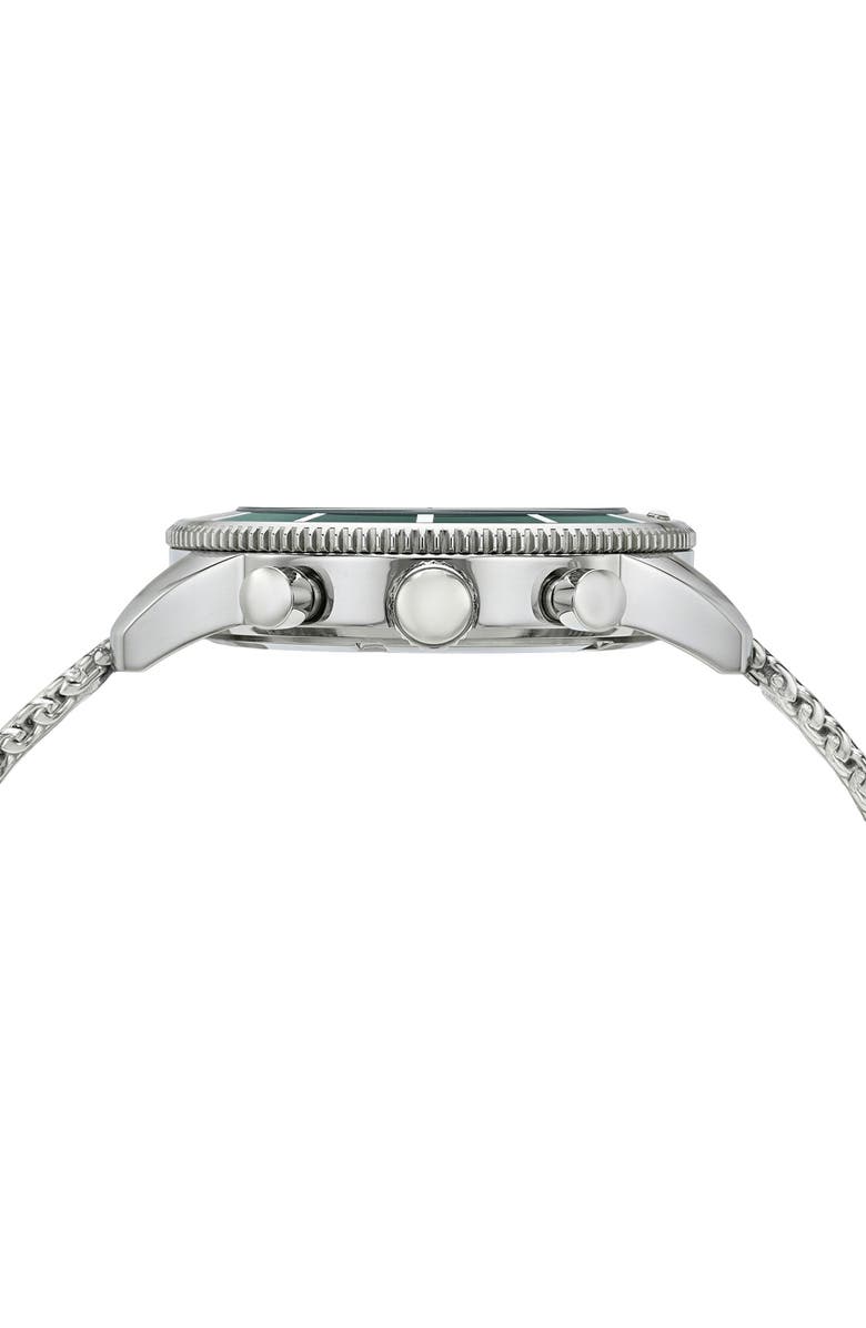 PORSAMO BLEU Brandon Chronograph Mesh Strap Watch, 44mm, Alternate, color, Silver/Green