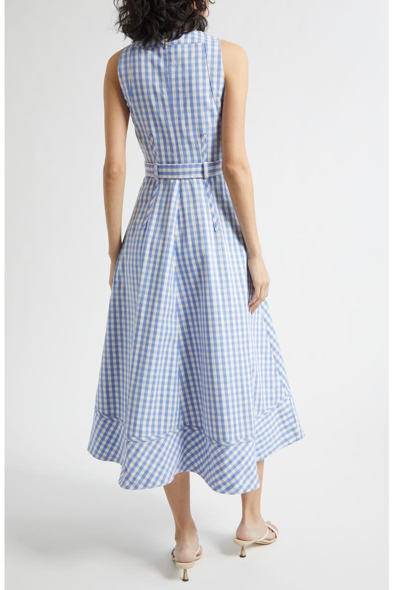 Zelda Gingham Belted Denim Midi Dress, Alternate, color, ULTRAMARINE/WHITE