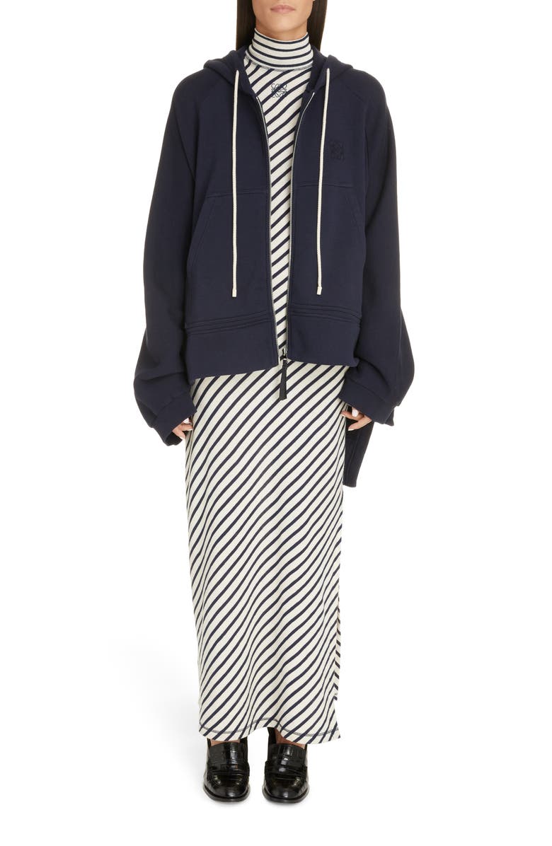 Loewe Stripe Long Sleeve Cotton Jersey Maxi Dress, Alternate, color,