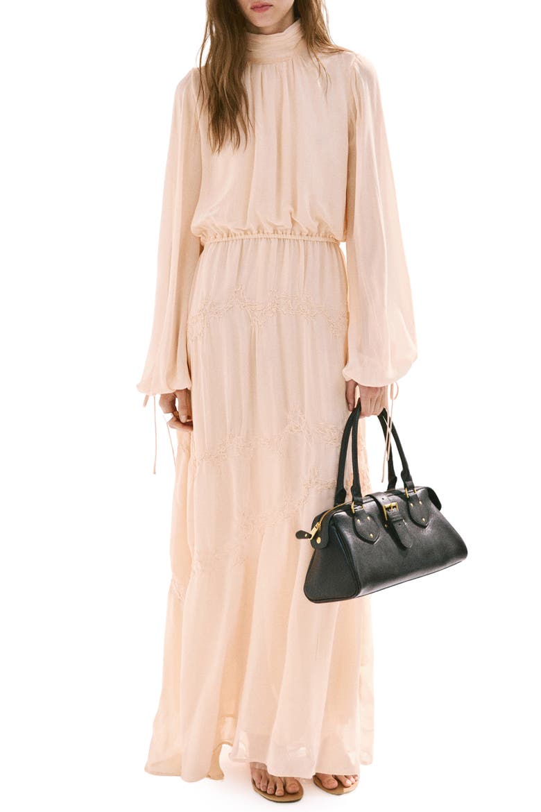 Long Sleeve Maxi Dress, Main, color, PALE PINK