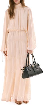 MANGO Long Sleeve Maxi Dress