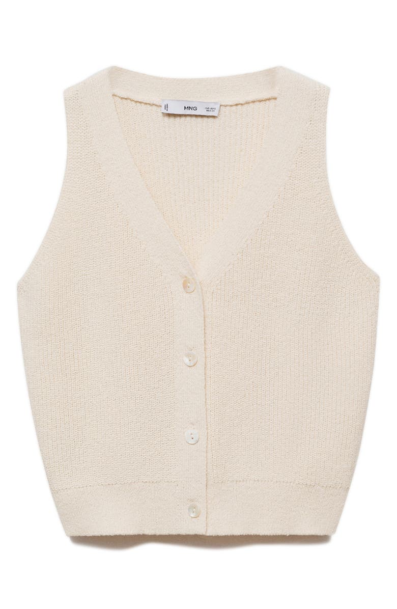 MANGO V-Neck Cotton Blend Sweater Vest, Alternate, color, 