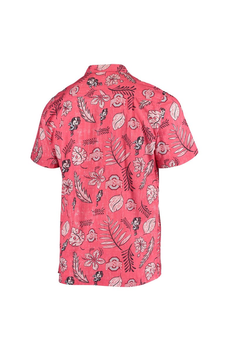 Wes & Willy Men's Wes & Willy Scarlet Ohio State Buckeyes Vintage Floral Button-Up Shirt, Alternate, color, 