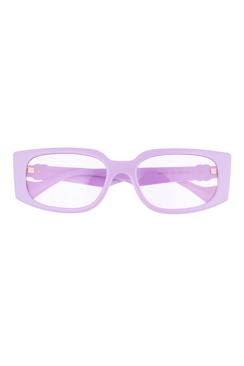 55mm Rectangular Optical Glasses, Main, color, VIOLET VIOLET VIOLET
