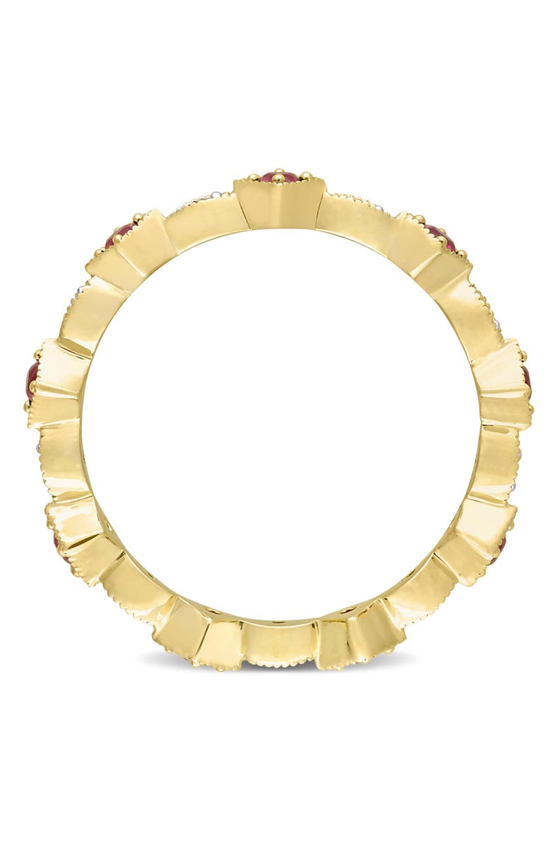 Julianna B. Gemstone & Diamond Eternity Ring 10k, Alternate, color, Created Ruby