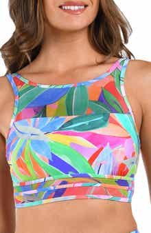 La Blanca Tropi-Flage High Neck Bikini Top