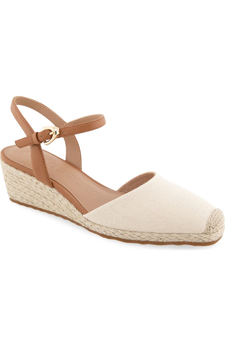 Aerosoles Real Wedge Sandal, Main, color, Natural Canvas
