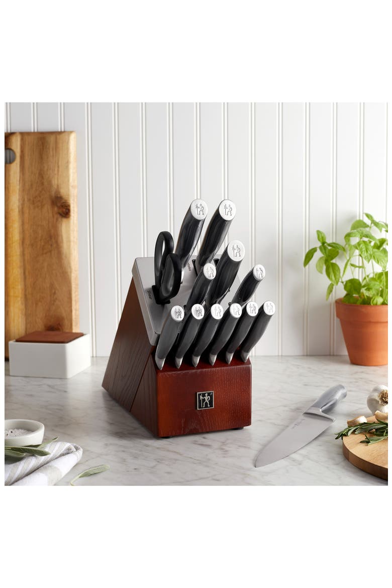 Graphite Stainless Steel Knife Block 14-Piece Set, Alternate, color, SILVER