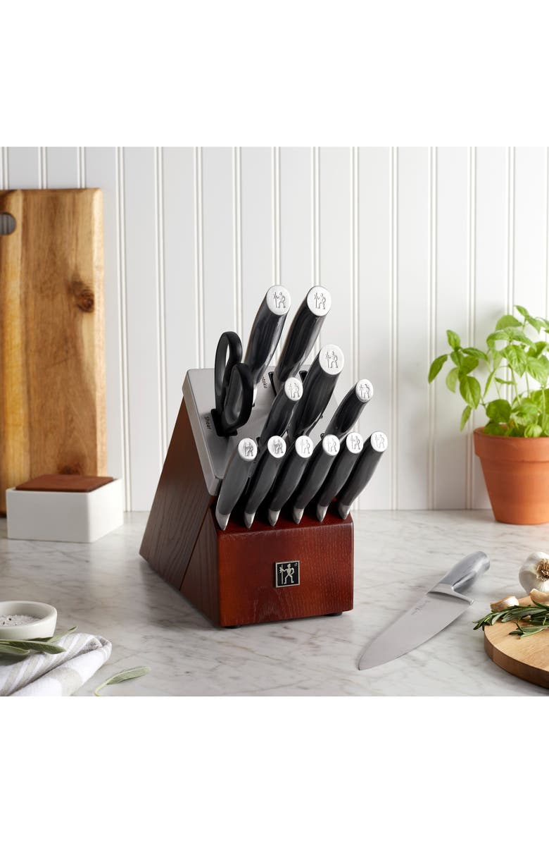 HENCKELS CUTLERY Graphite Stainless Steel Knife Block 14-Piece Set, Alternate, color, Silver