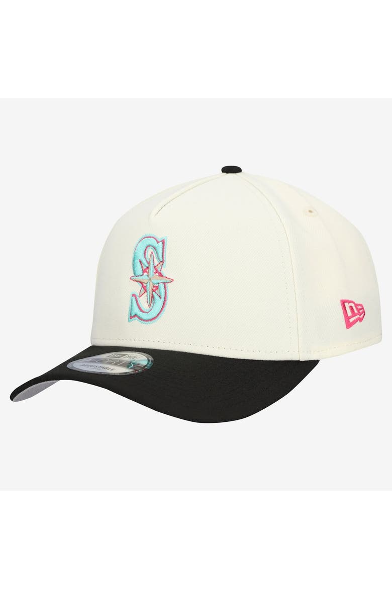 Men's New Era Cream Seattle Mariners Stadium Chrome 9FORTY A-Frame Adjustable Hat, Alternate, color, Cream
