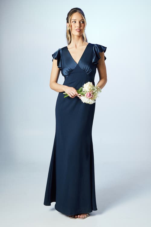 Coast V-neck Angel Short Sleeve Maxi Dress In Blue