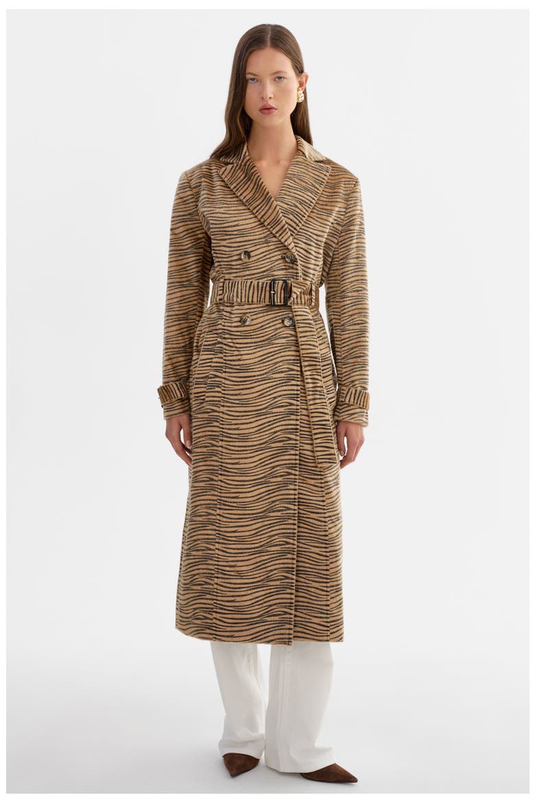 Leslie | Tiger Print Trench Coat, Main, color, TGR