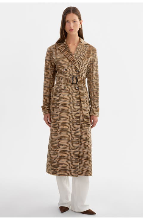 Leslie | Tiger Print Trench Coat