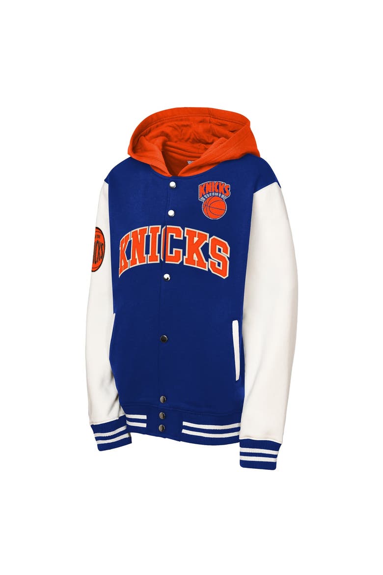 Toddler Mitchell & Ness Blue New York Knicks Courtside Fleece Full-Snap Jacket, Alternate, color, Blue