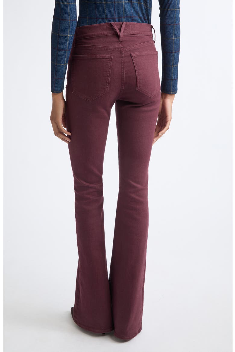 Beverly Mid Rise Skinny Flare Jeans, Alternate, color, BURGUNDY