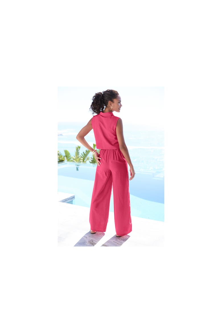 Women's Wide Leg Trousers, Alternate, color, Pink