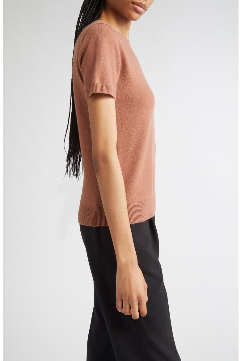 Short Sleeve Wool & Cashmere Sweater, Alternate, color, VINTAGE ROSE