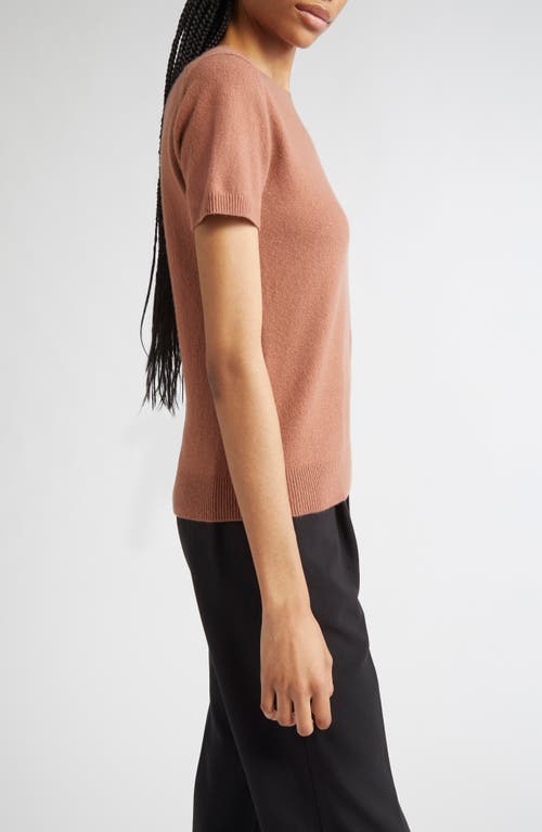 Vince Short Sleeve Wool & Cashmere Sweater In Pink