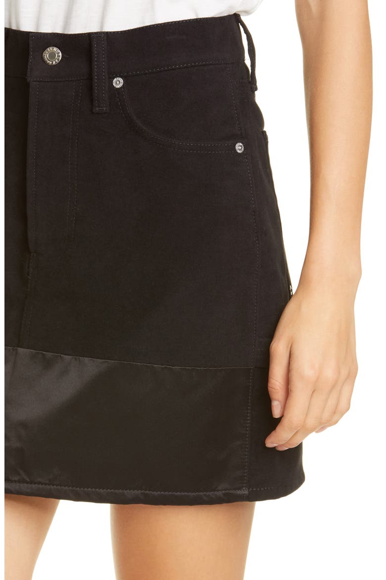 Femme Utility Denim Miniskirt, Alternate, color, BLACK