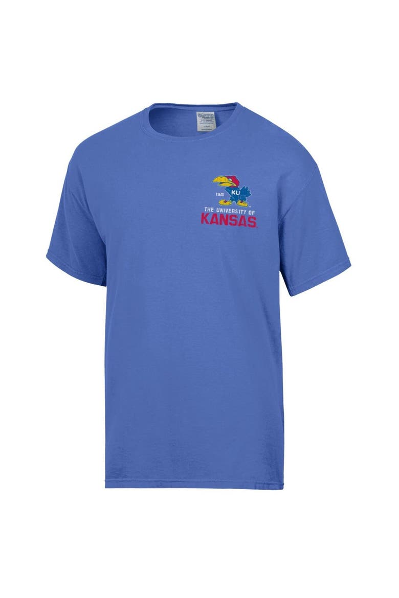 Men's Comfort Wash Royal Kansas Jayhawks Vintage Logo T-Shirt, Alternate, color, Royal
