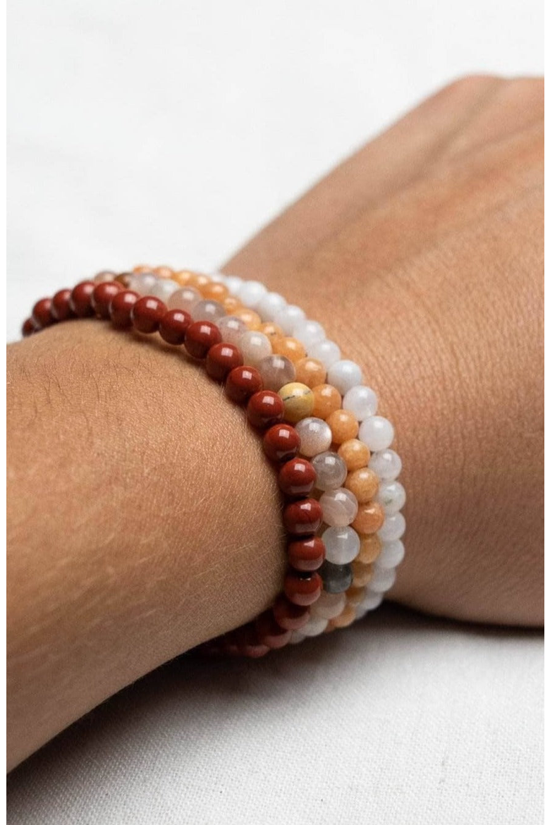 Cancer Bracelet Set, Alternate, color, White / Red / Orange / Beige